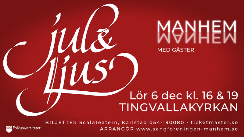 Bild till evenamnget Sångföreningen Manhem ger JUL & LJUS