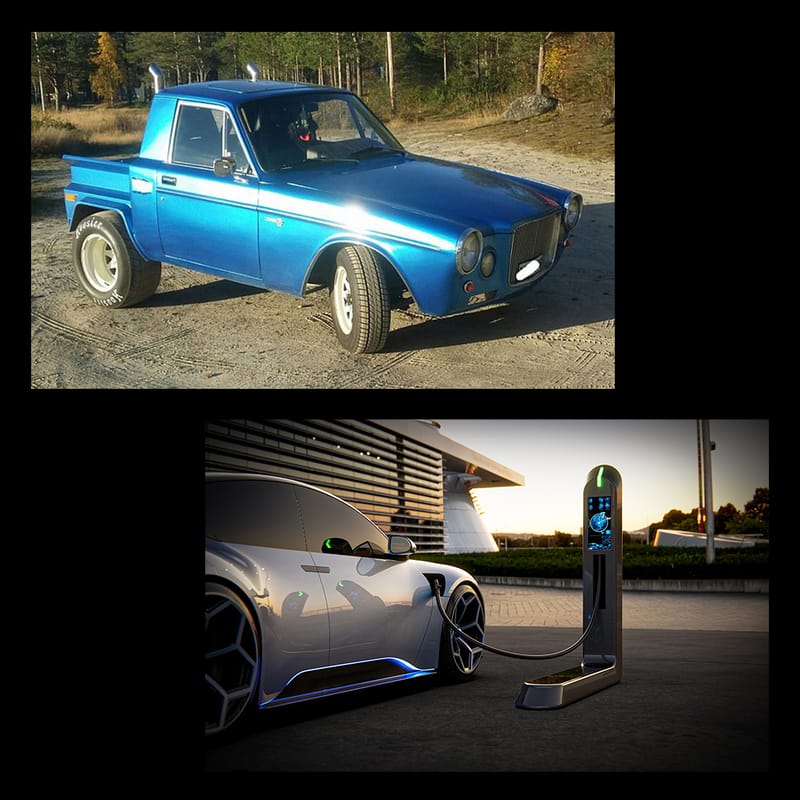 A-traktor- och elbilsträff i Älgå